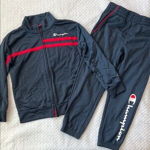 Champion Dark Gray and Red Tracksuit